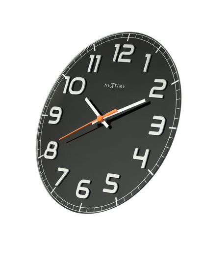 NeXtime Classy Round - Stijlvol en Stil - Glas & Metaal 30 cm