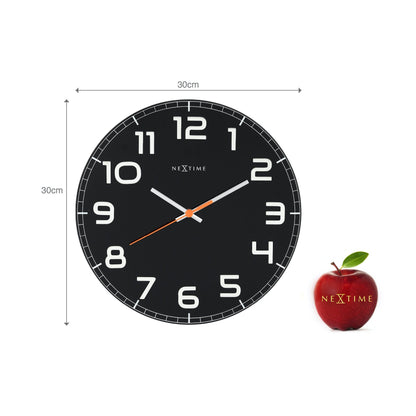 NeXtime Classy Round - Stijlvol en Stil - Glas & Metaal 30 cm