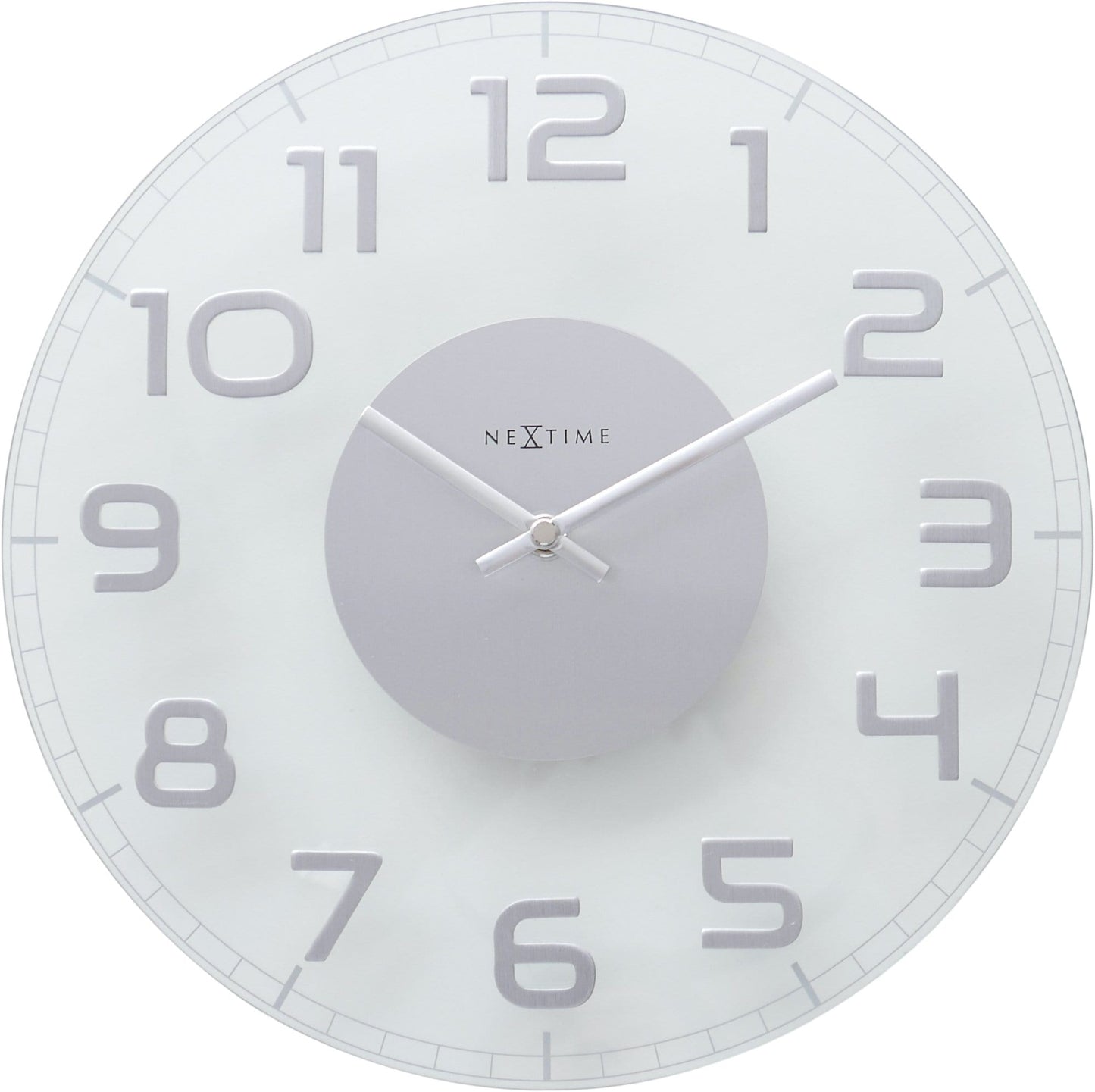 NeXtime Classy Round - Stijlvol en Stil - Glas & Metaal 30 cm