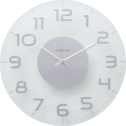 NeXtime Classy Round - Stijlvol en Stil - Glas & Metaal 30 cm