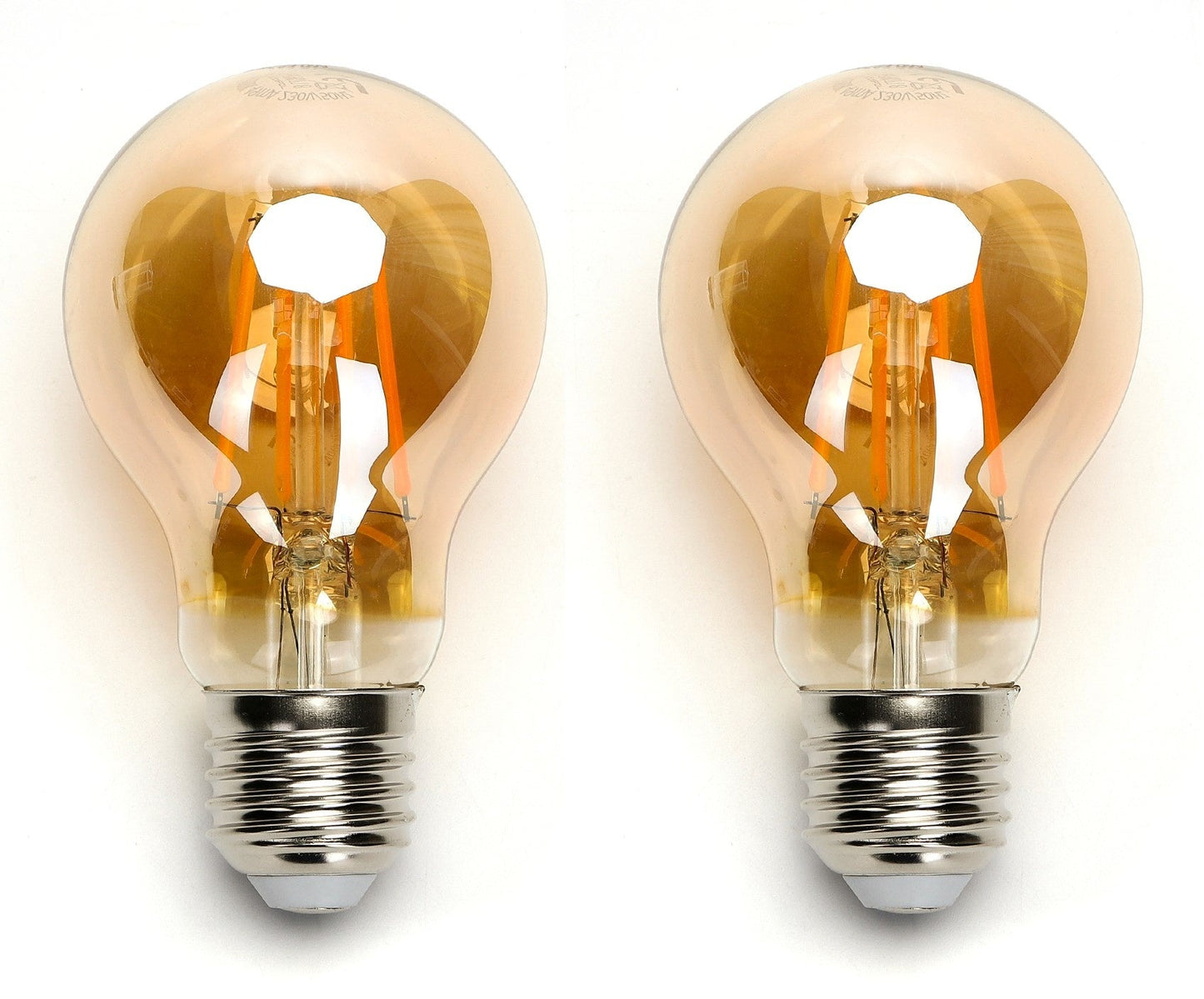Zwarte glazen gloeilampen met warm wit licht en zichtbare filamenten, voor vintage verlichting. E27-schroefdraad, geschikt voor retro interieurs en sfeerverlichting.