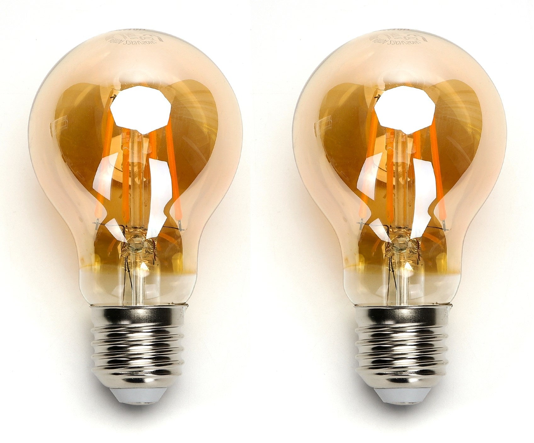 Zwarte glazen gloeilampen met warm wit licht en zichtbare filamenten, voor vintage verlichting. E27-schroefdraad, geschikt voor retro interieurs en sfeerverlichting.