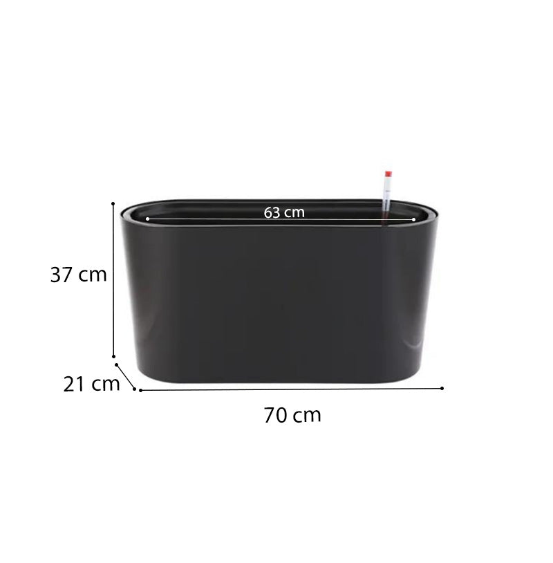AVOID Oslo Collectie Plantenbak - Verplaatsbaar met Wielen - XL Zwart