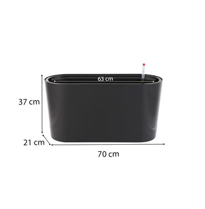 AVOID Oslo Collectie Plantenbak - Verplaatsbaar met Wielen - XL Zwart