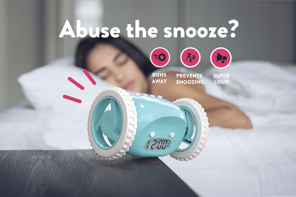 Comnox - Clocky Blue - Wekker die wegrolt - Alarmklok op wielen