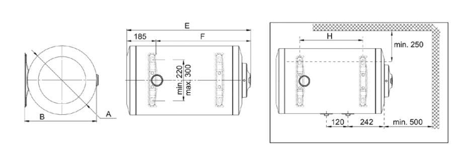 100 liter horizontale Bosch Elektrische Boiler (wandmodel)
