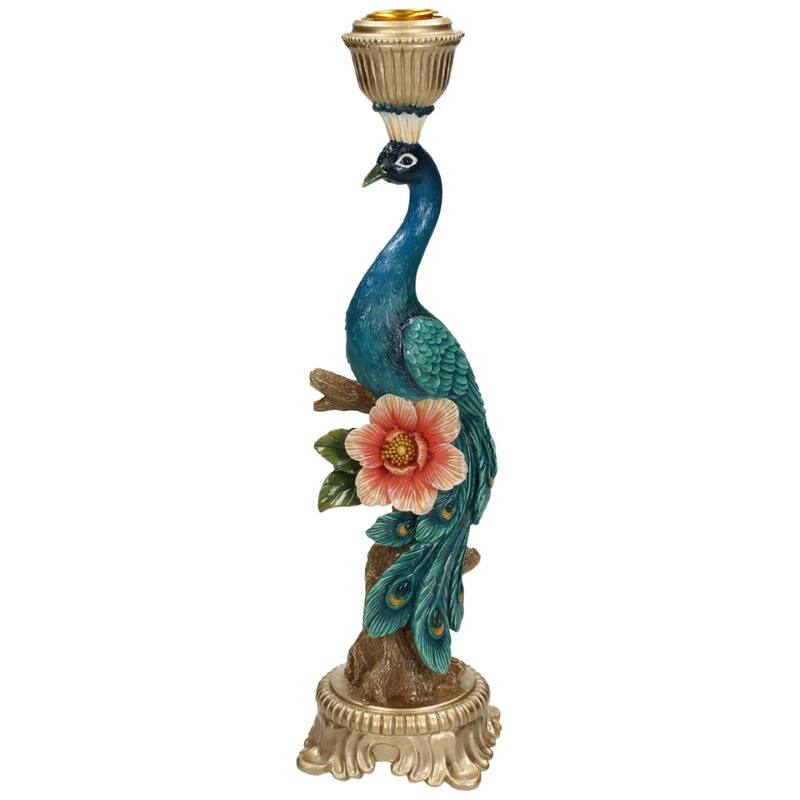 Comnox - Peacock Multi - Elegante Kaarsenhouders - Blauw & Goud