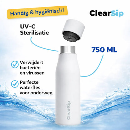 ClearSip | Slimme Waterfles – UV‑C zelfreinigend & drinkherinnering