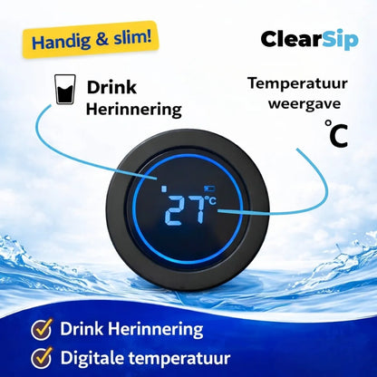 ClearSip | Slimme Waterfles – UV‑C zelfreinigend & drinkherinnering