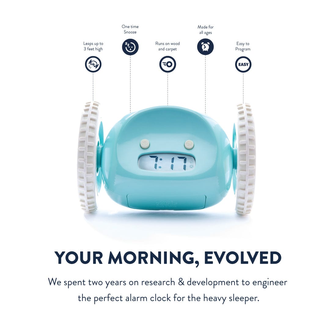 Comnox - Clocky Blue - Wekker die wegrolt - Alarmklok op wielen