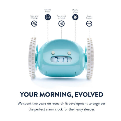 Comnox - Clocky Blue - Wekker die wegrolt - Alarmklok op wielen