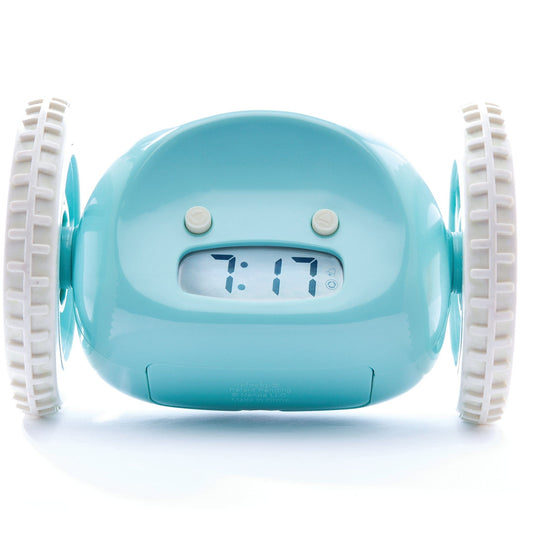 Comnox - Clocky - Alarmklok op wielen - Snel wakker worden - Beweeglijk alarm - Luid - 13,5 cm x 9 cm x 9 cm - blue