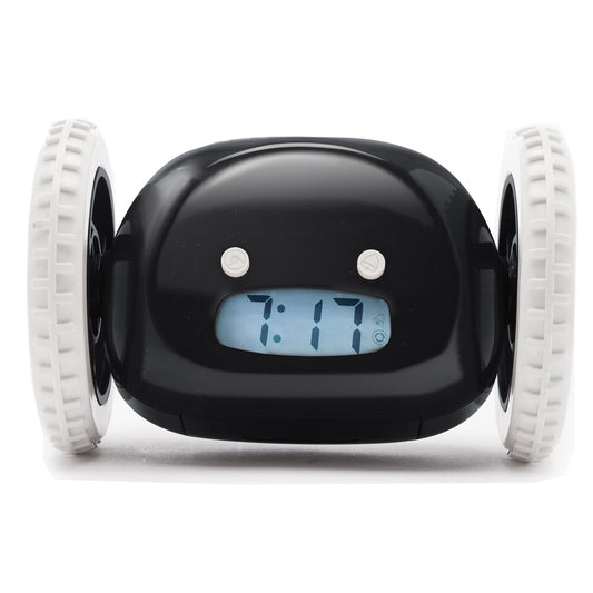 Comnox - Clocky - Alarmklok op wielen - Direct wakker - Geen vertragingen - Super luid alarm - 13,5x9x9 cm - Black