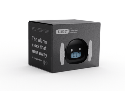 Comnox - Clocky Black - Actieve alarmklok op wielen - Zwart