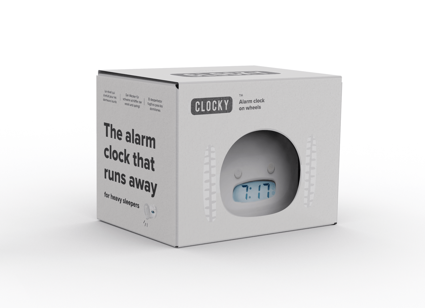 Clocky White - Wekker op wielen