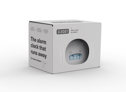 Clocky White - Wekker op wielen