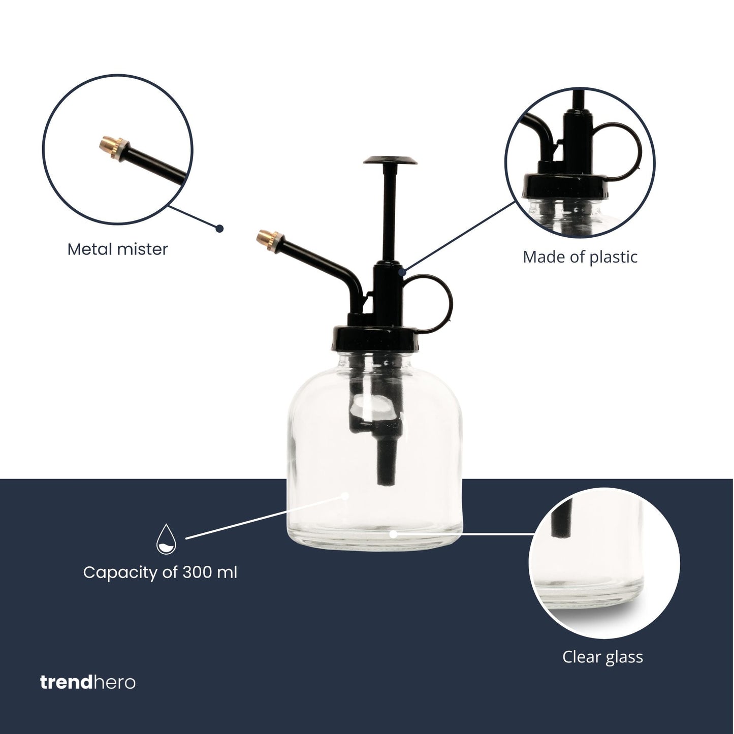 Plant mister - Glass transparant - 300 ml - Spray