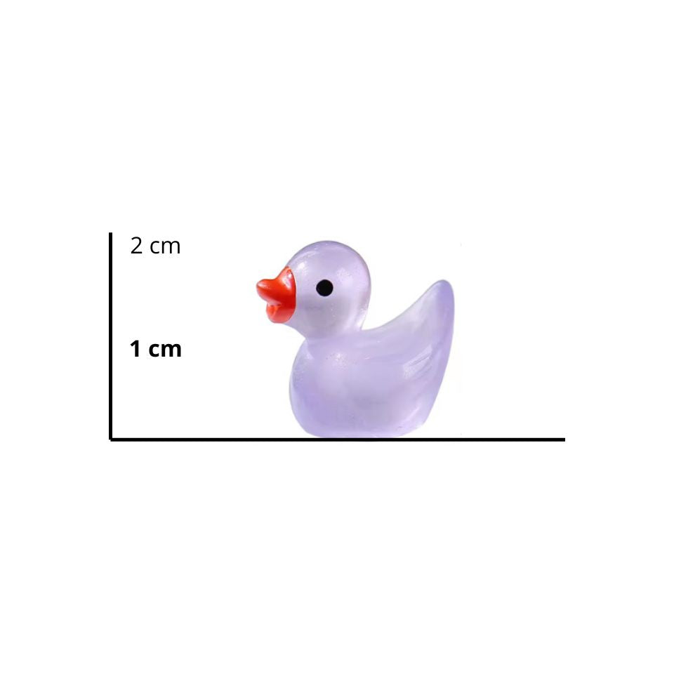 Glow in the dark - Mini Ducks - 7 pcs - ↑ 2 cm