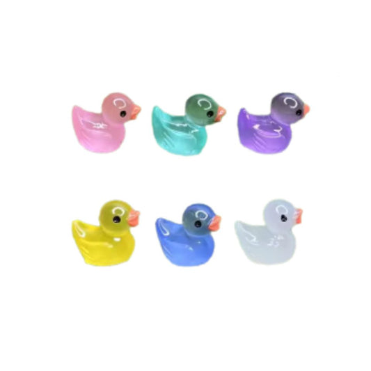 Glow in the dark - Mini Ducks - 7 pcs - ↑ 2 cm