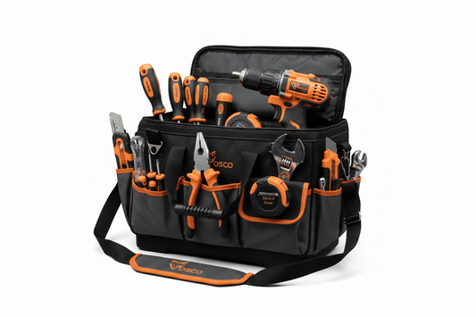 Comnox - Vosco® Gereedschapstas XL - Robuust & Ruim - Zwart/Oranje