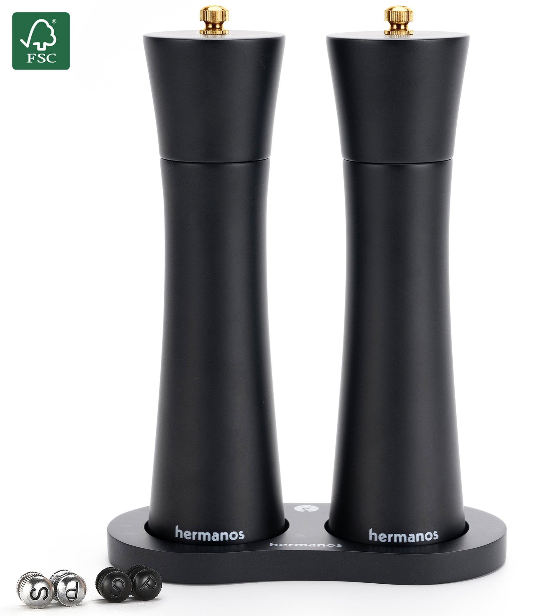 Houten pepermolen en zoutmolen hermanos met FSC-certificaat