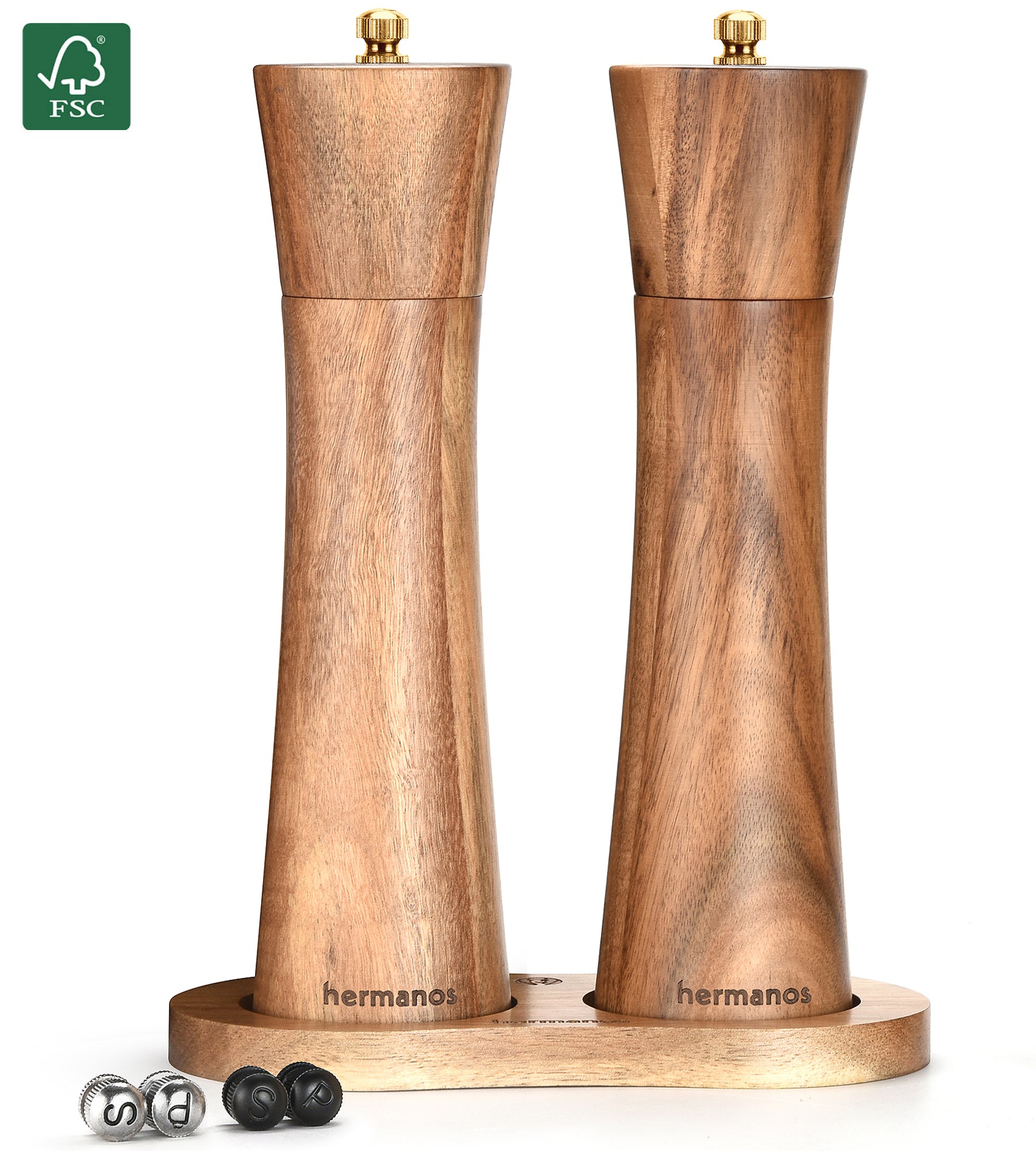 Houten pepermolen en zoutmolen hermanos met FSC-certificaat