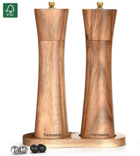 Comnox - Peper- en zaltmolen set - Instelbare maalgraad - Acaciahout 22 cm