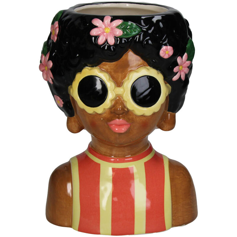 Vase Lady Sunny + 10x Real Touch Tulips White/Green