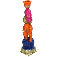 Candleholder - Orange Elephant bird ↑ 26 cm
