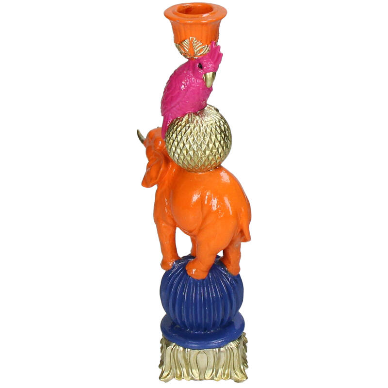 Candleholder - Orange Elephant bird ↑ 26 cm