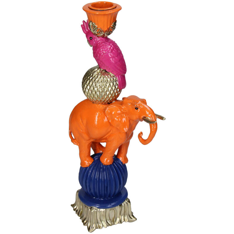 Candleholder - Orange Elephant bird ↑ 26 cm