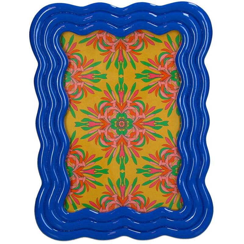 Curved Photo Frame Polyresin - Blue