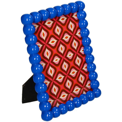 Beaded Photo Frame Polyresin – Blue