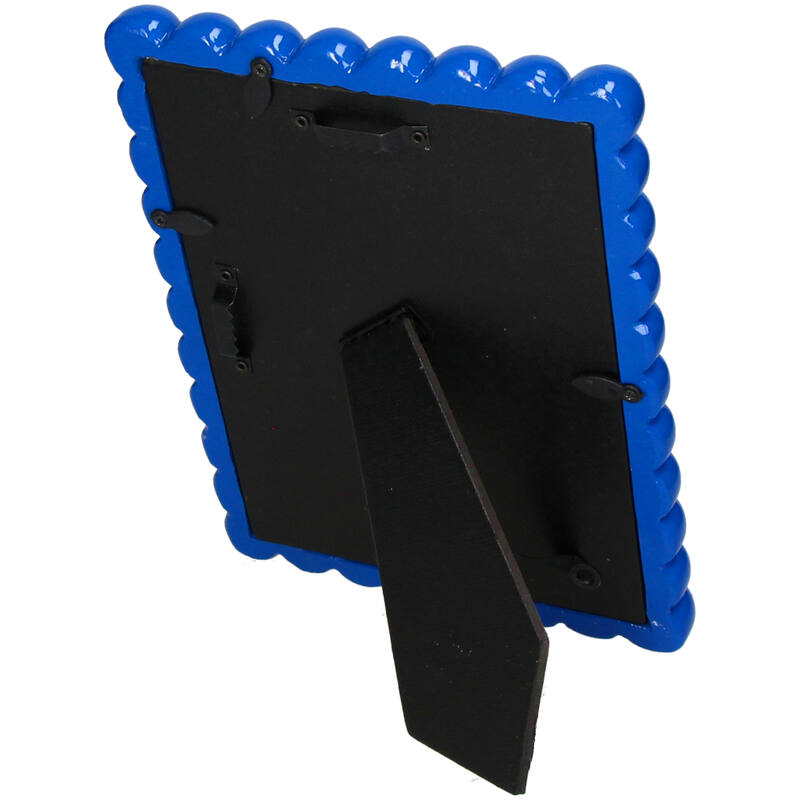 Beaded Photo Frame Polyresin – Blue