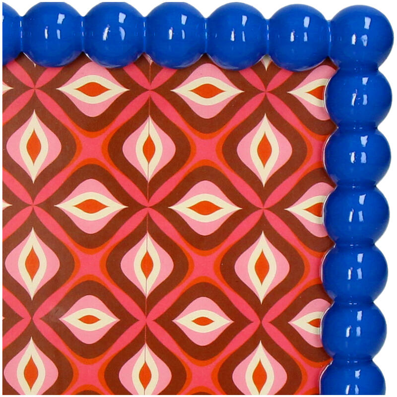 Beaded Photo Frame Polyresin – Blue