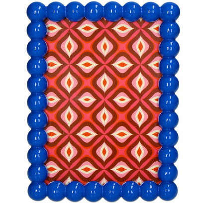 Beaded Photo Frame Polyresin – Blue