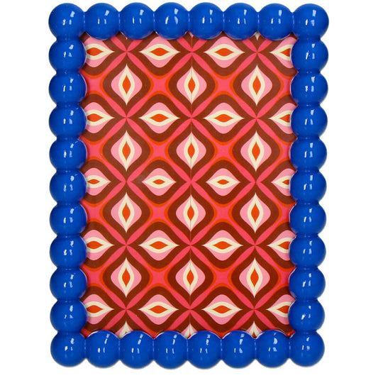 Beaded Photo Frame Polyresin – Blue