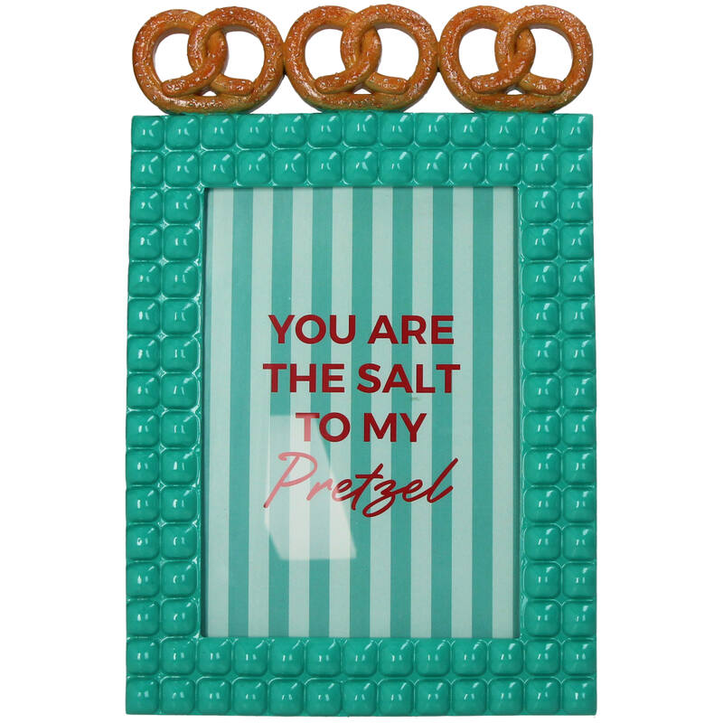 Pretzel Polyresin Photo Frame Turquoise 13x18cm