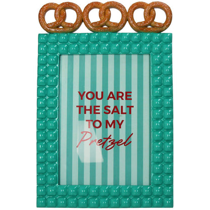 Pretzel Polyresin Photo Frame Turquoise 13x18cm
