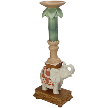 Candle holder - Elephant Natural/Pink - Polyresin -  ↑ 34,5 cm