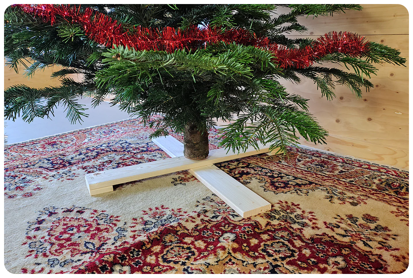 Houten kruis kerstboomstandaard