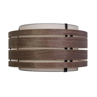 Comnox - Lampenkap 'Beam' - Warm licht + Scandinavische stijl - 40 cm diameter - Walnoot - Lichtgewicht - Standaard