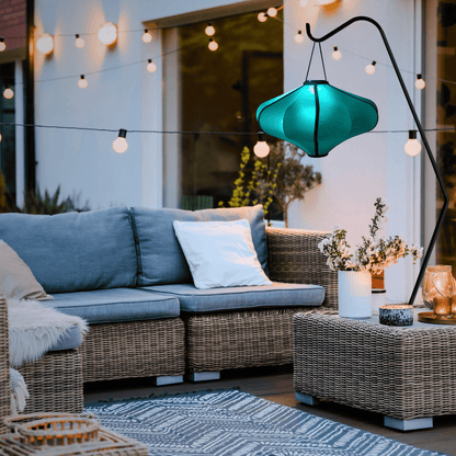 Comnox - Lumi Lamp Shade 60cm - Comfort & Elegant Sfeer - Draagbaar & Duurzaam - 60 cm Ø - Cream / Turquoise / Yellow