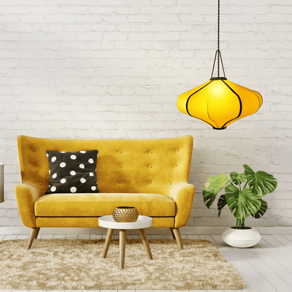 Comnox - Lumi Lamp Shade 60cm - Comfort & Elegant Sfeer - Draagbaar & Duurzaam - 60 cm Ø - Cream / Turquoise / Yellow