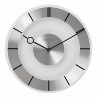 Comnox - NeXtime Retro Wandklok - Stille tijdweergave - 31 cm Zilver