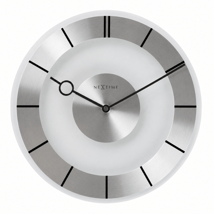 NeXtime Retro Wandklok - Tijdloos 60s Design - Aluminium & Glas