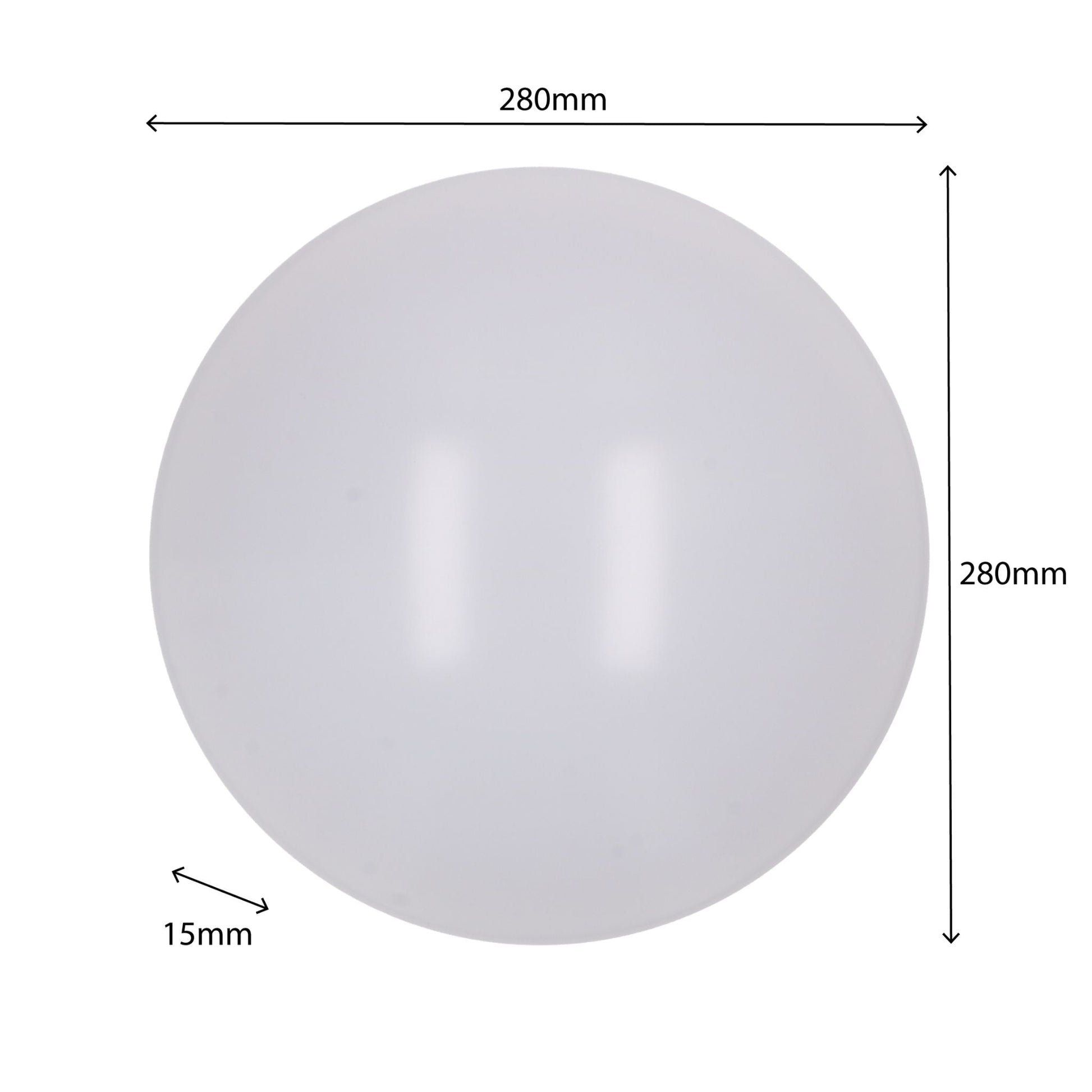 Een witte, ronde plafondlamp met een glanzende, mat-wit diffuser en een zilverkleurige rand. Geschikt voor moderne interieurs en als energiezuinige verlichting in woon- en werkkamers.