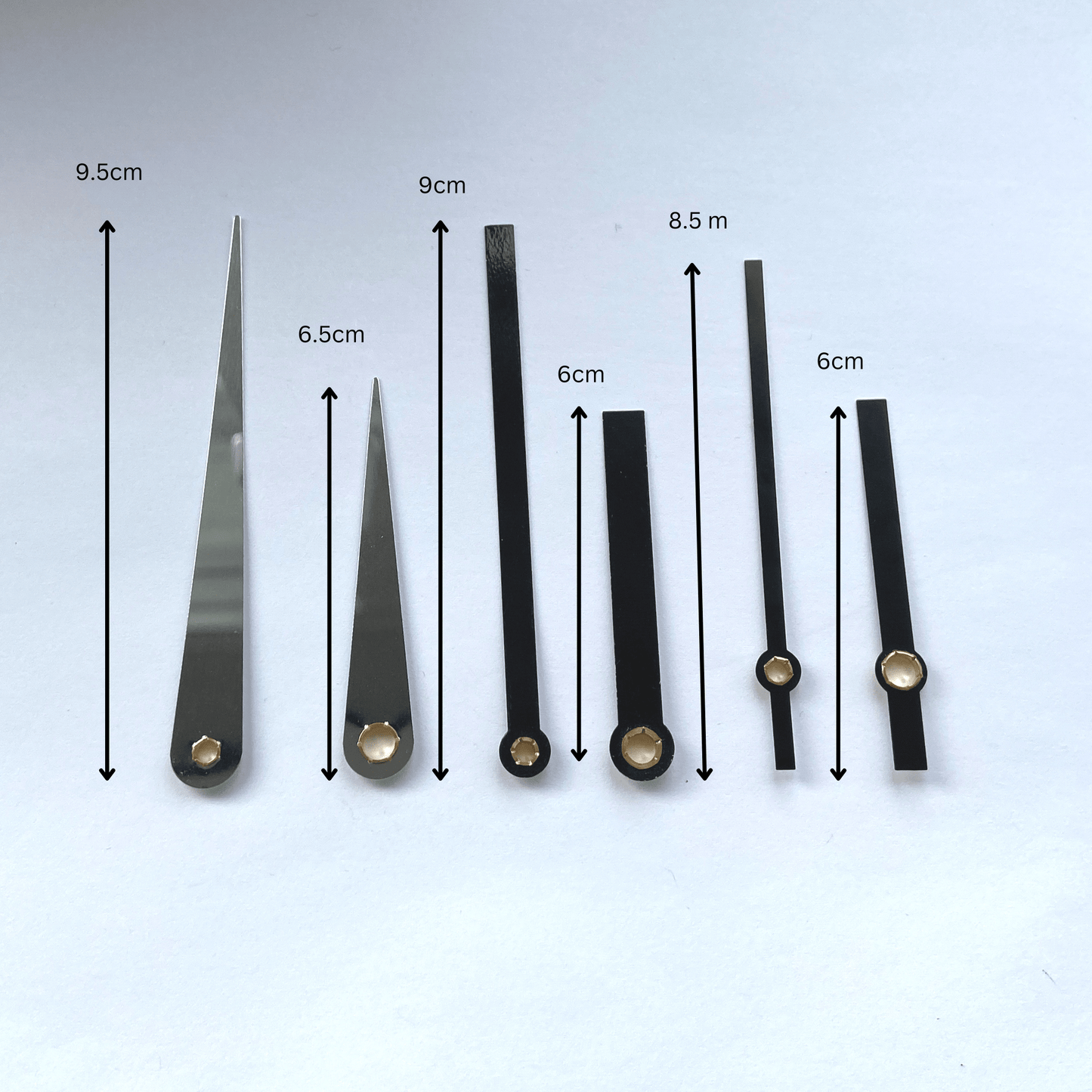 NeXtime Klokwijzers Set S met Silent Movement - Stille Beweging - 16 mm Aslengte