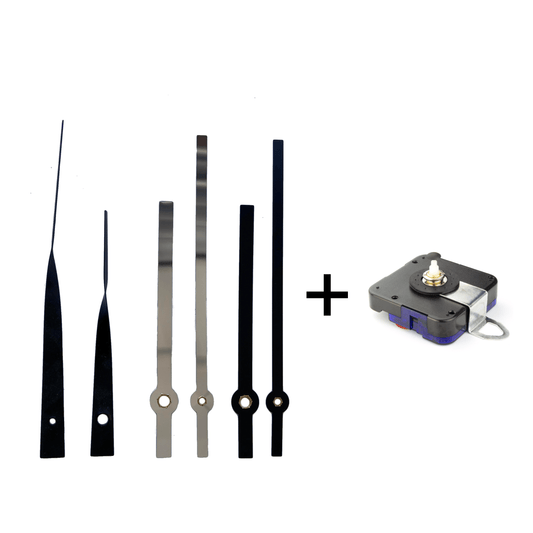 Comnox - Clocks - Klokhands set M + Silent Movement - Stille beweging zonder tikken - 56,7x56x16 mm - 16 mm schacht - stille wijzerplaat - medium