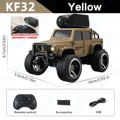 Zwart 1:64 mini klimautomaat met magnetische camera, geschikt voor indoor- en outdoor-avonturen. Zichtbare app-controle, shockabsorberende structuur e